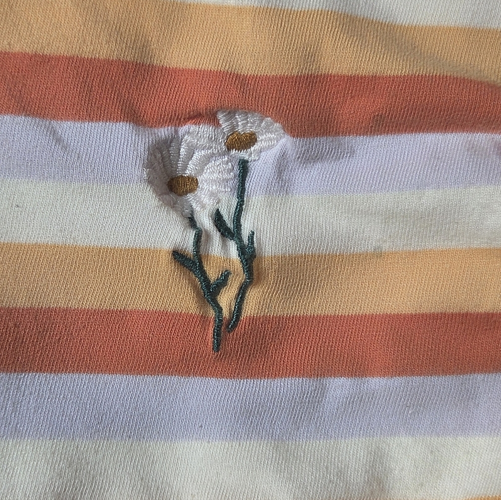 Madewell Embroidered Flower Retro Striped Tee - Picture 4 of 6